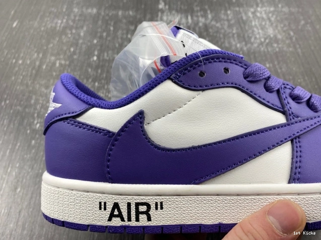 1st Kicks Shoes 1 X CUSTOM AIR DM7890-386 X TRAVIS OFF-WHITE SCOTT JORDAN 0824
